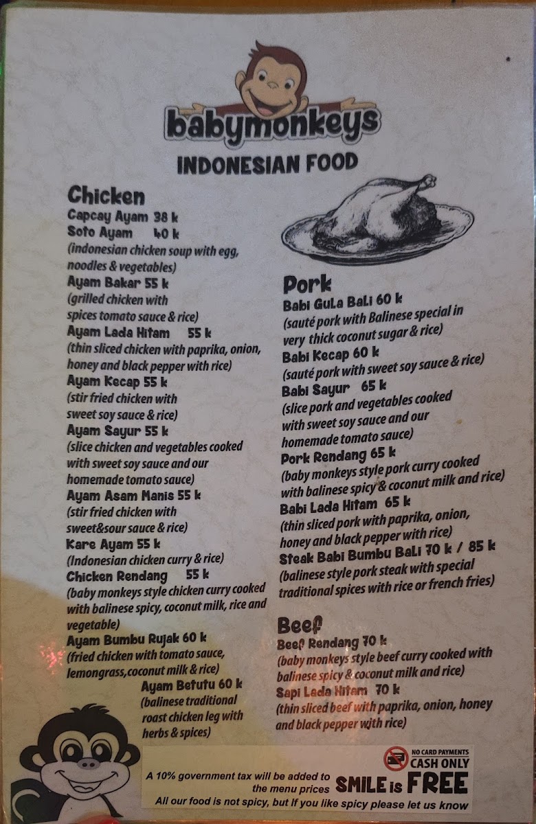 Warung Happy Monkeys Photo Menu 1