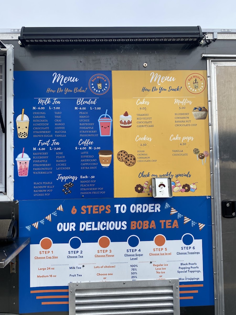 Red, White and Boba Tea Photo Menu 1