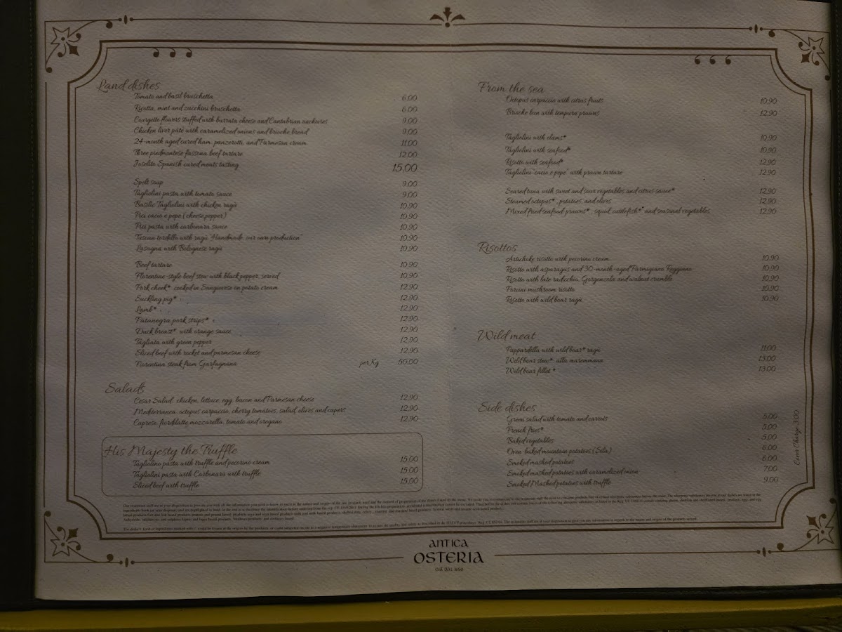 Antica Osteria Photo Menu 1