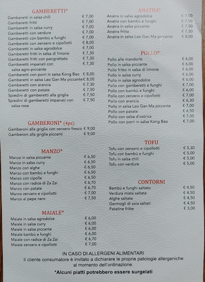 Yu Hua Photo Menu 1