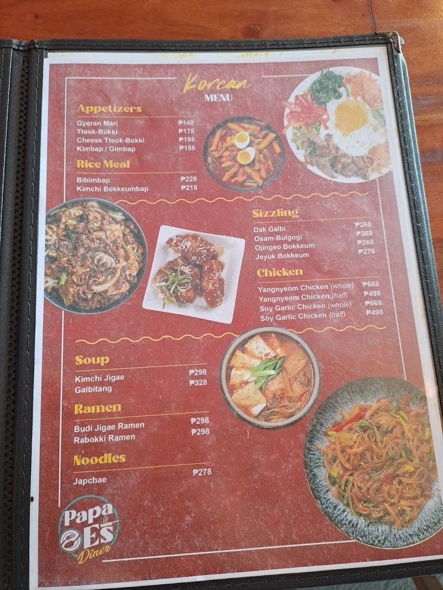 Papa Es Diner Photo Menu 1