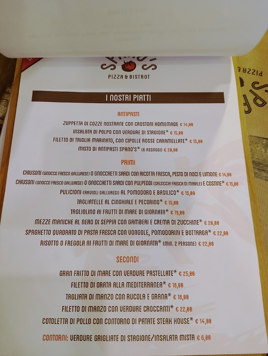 Spano’s Pizza & Bistrot Photo Menu 3
