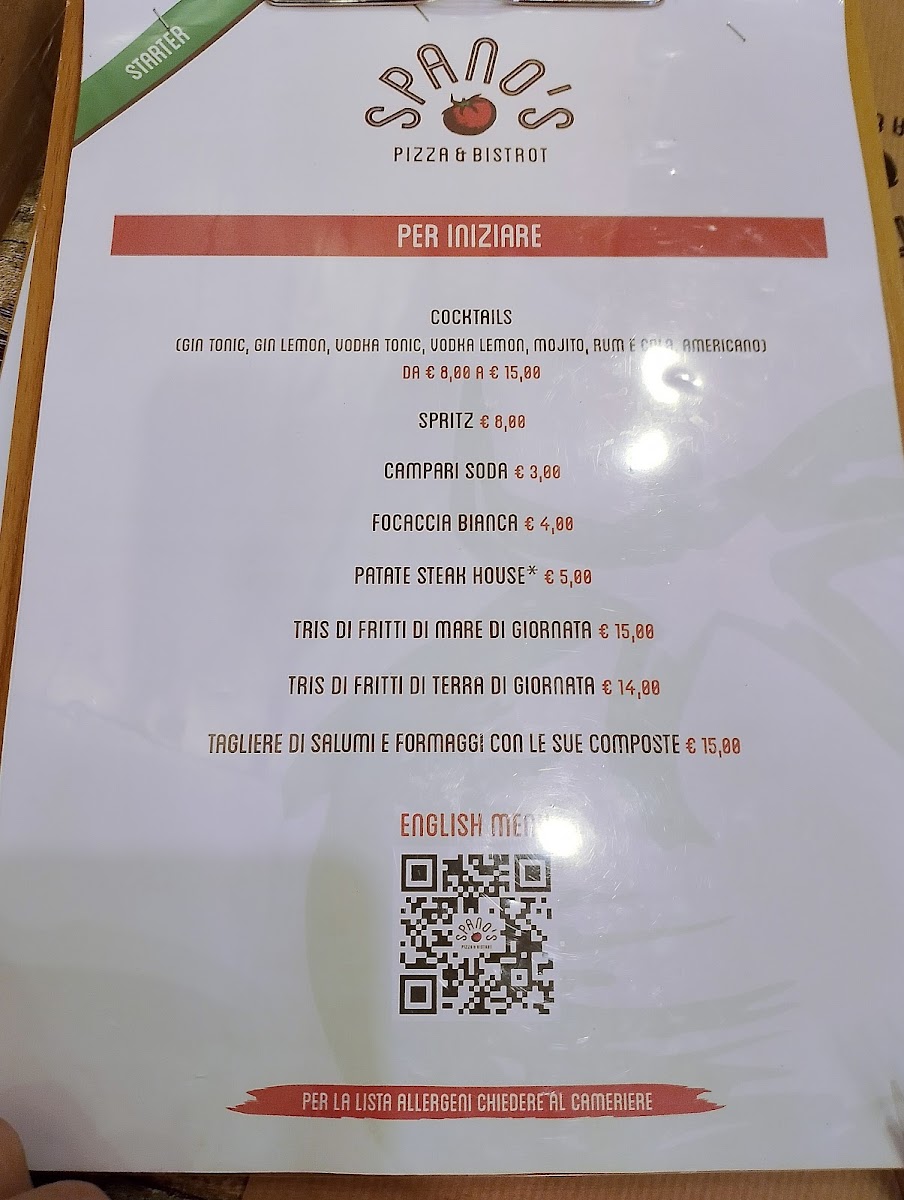 Spano’s Pizza & Bistrot Photo Menu 6