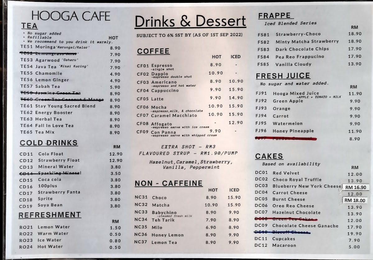 Hooga Cafe @ Kundasang Farm Ville Photo Menu 4