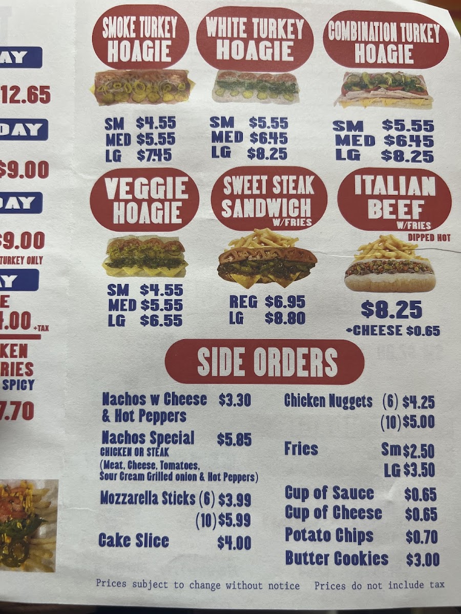The Hoagie Place 3 Photo Menu 3