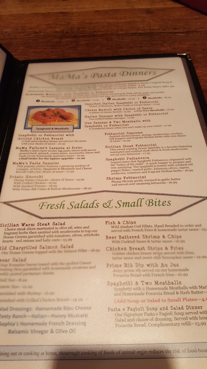 MaMa Vallone's Steak House Photo Menu 9