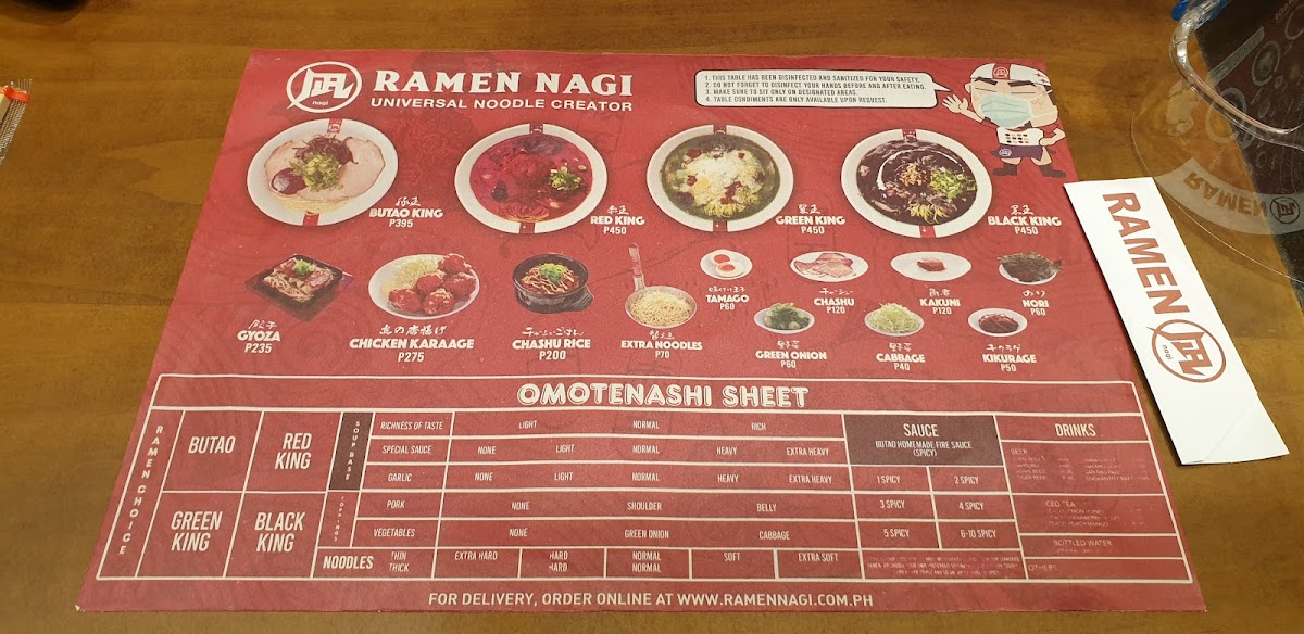 Ramen Nagi - Robinson's Magnolia Photo Menu 1