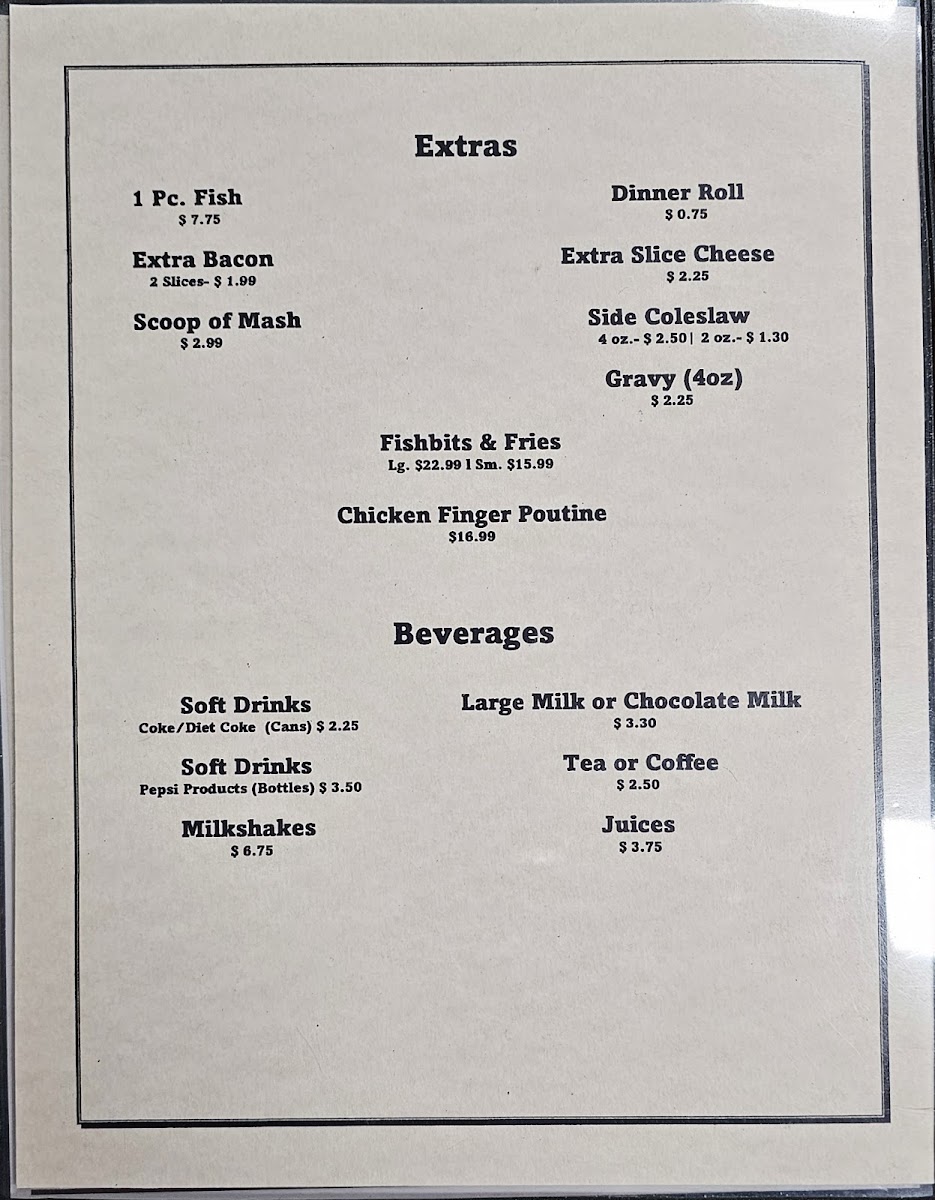 Comeau's Seafood Restaurant Photo Menu 6
