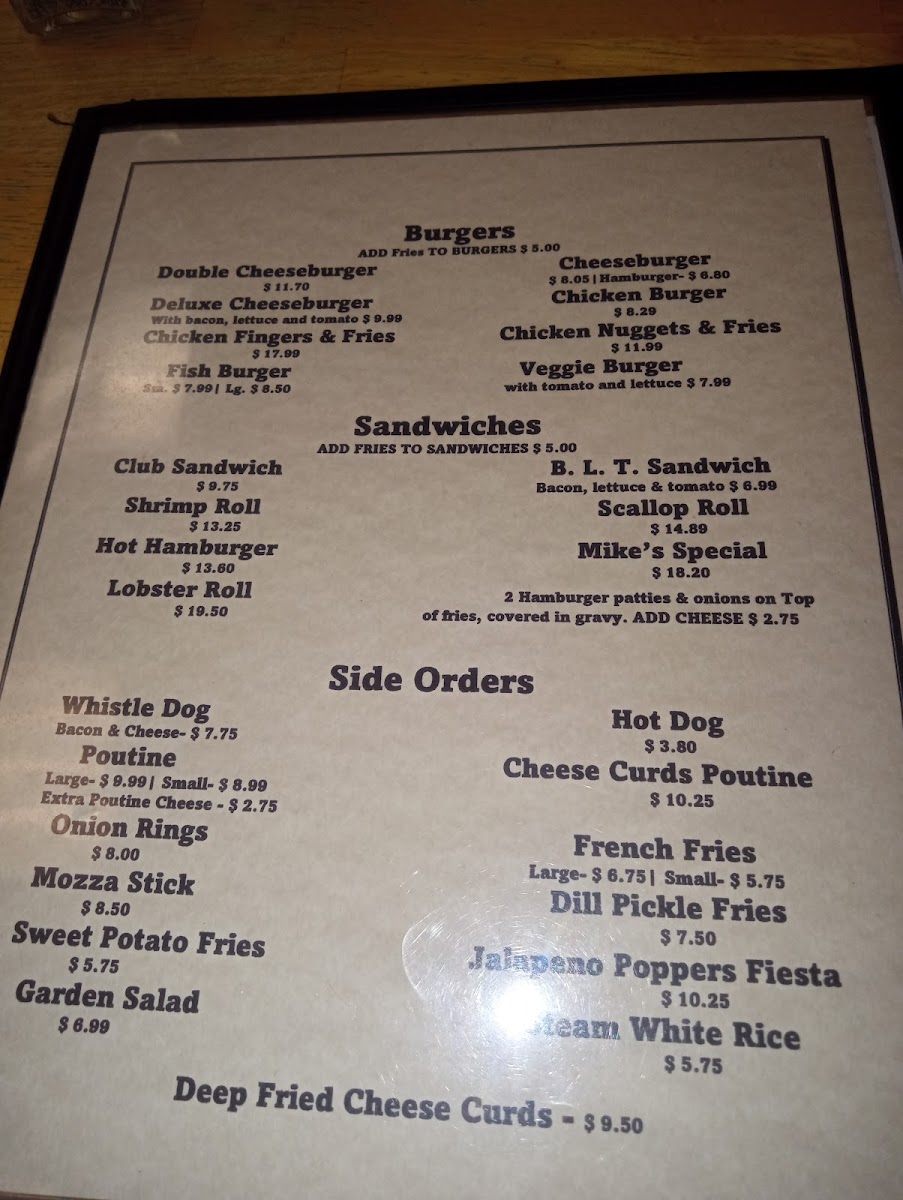 Comeau's Seafood Restaurant Photo Menu 7