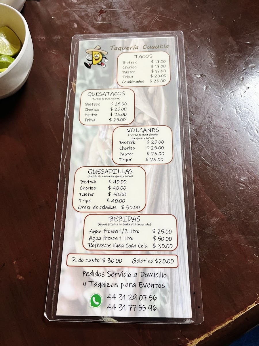 Taqueria Cuautla Photo Menu 1