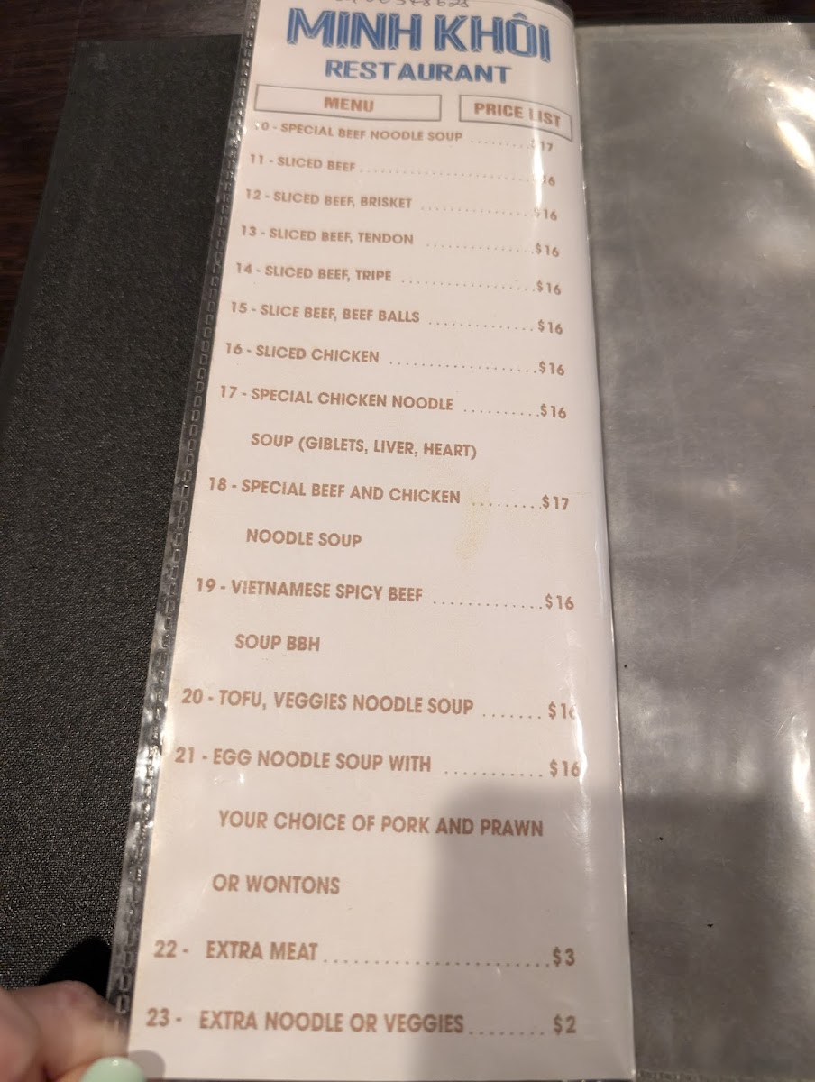 Minh Khôi Restaurant Photo Menu 1