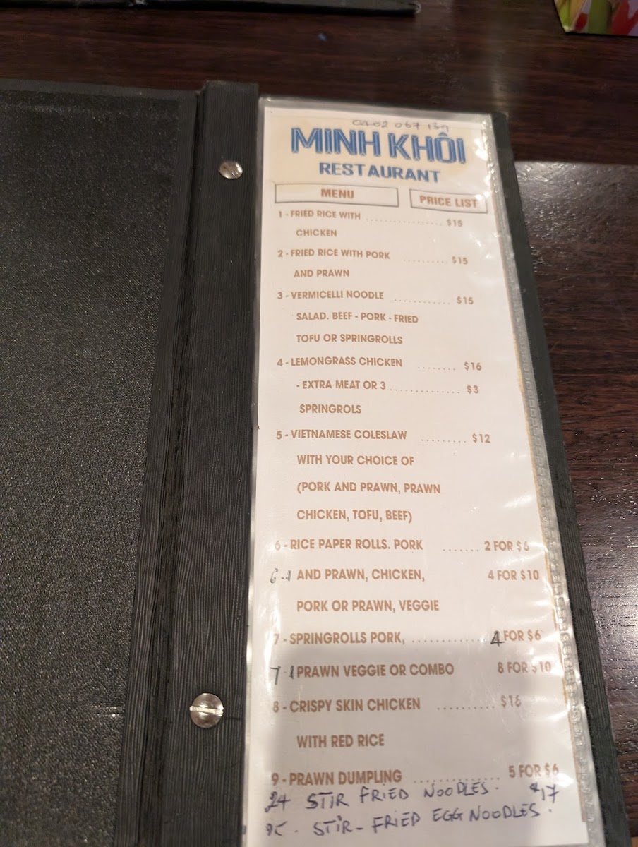Minh Khôi Restaurant Photo Menu 2