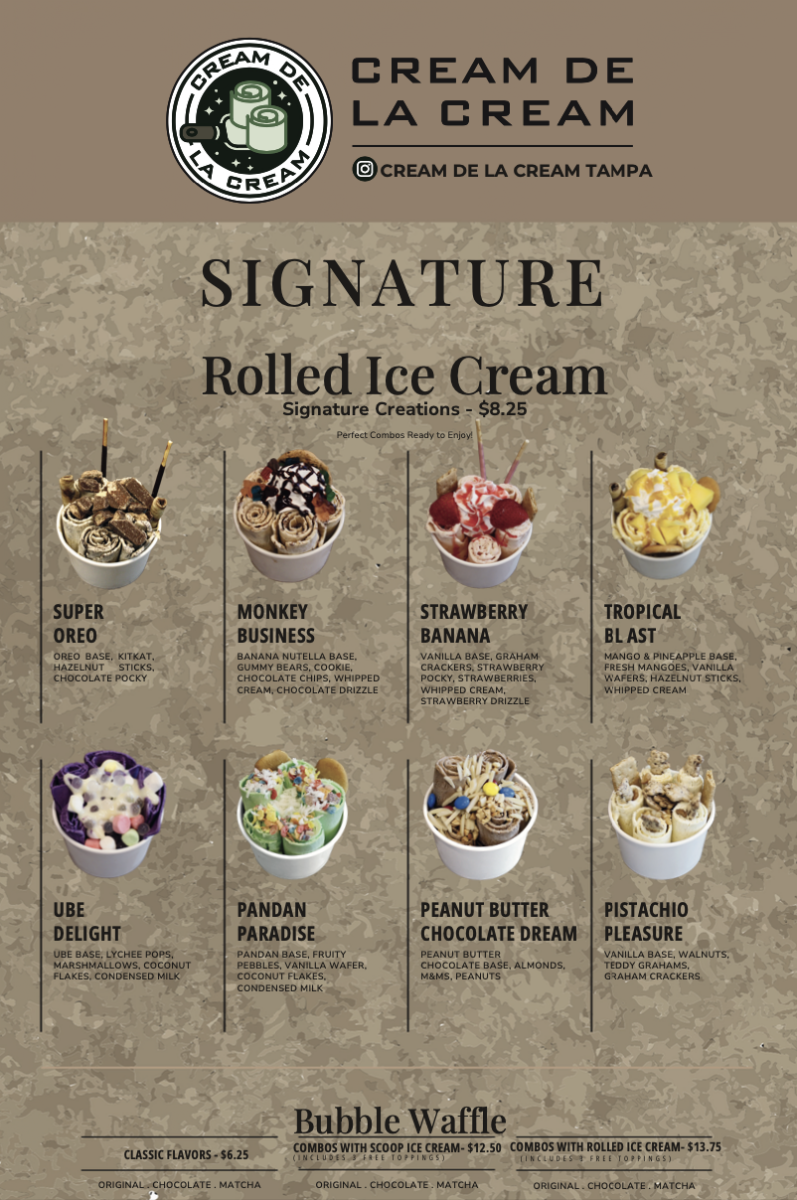 Cream de la Cream Photo Menu 1