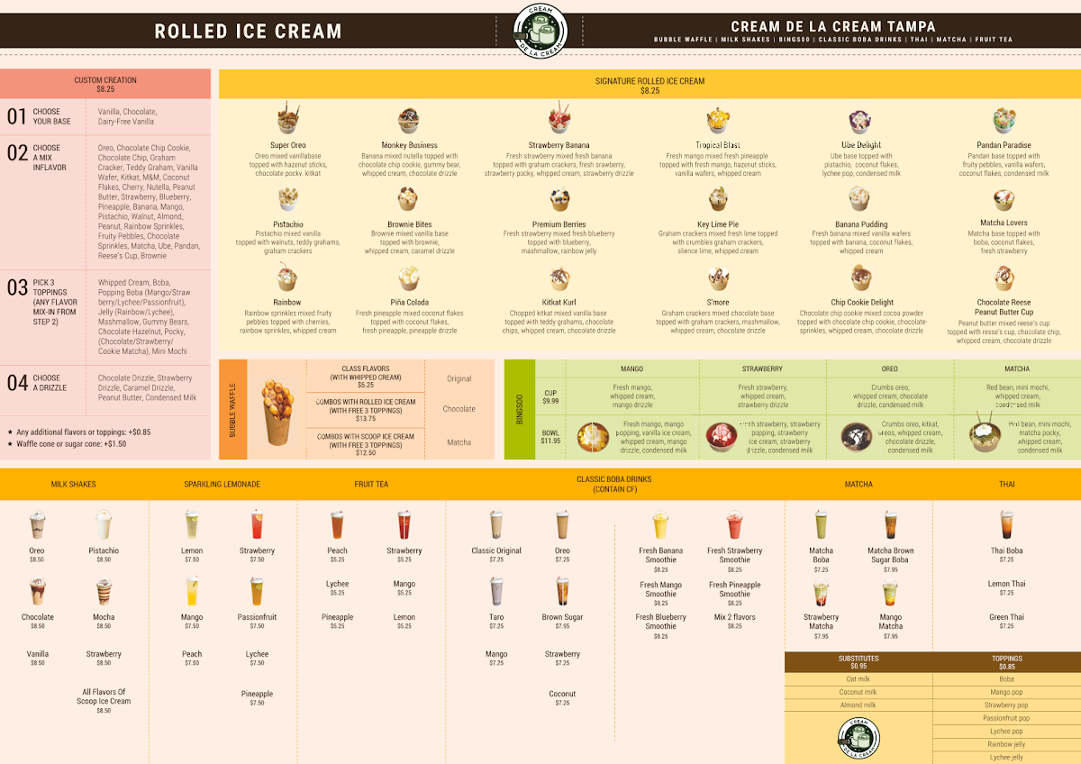 Cream de la Cream Photo Menu 2