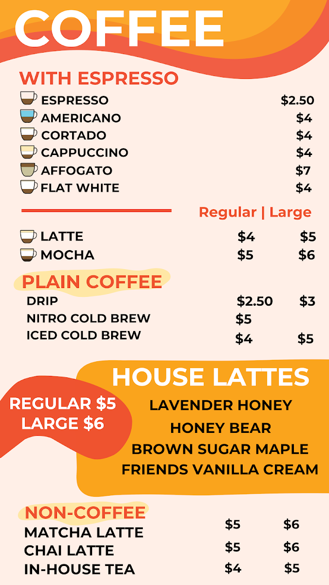 Friends Ice Cream and Coffee Photo Menu 1