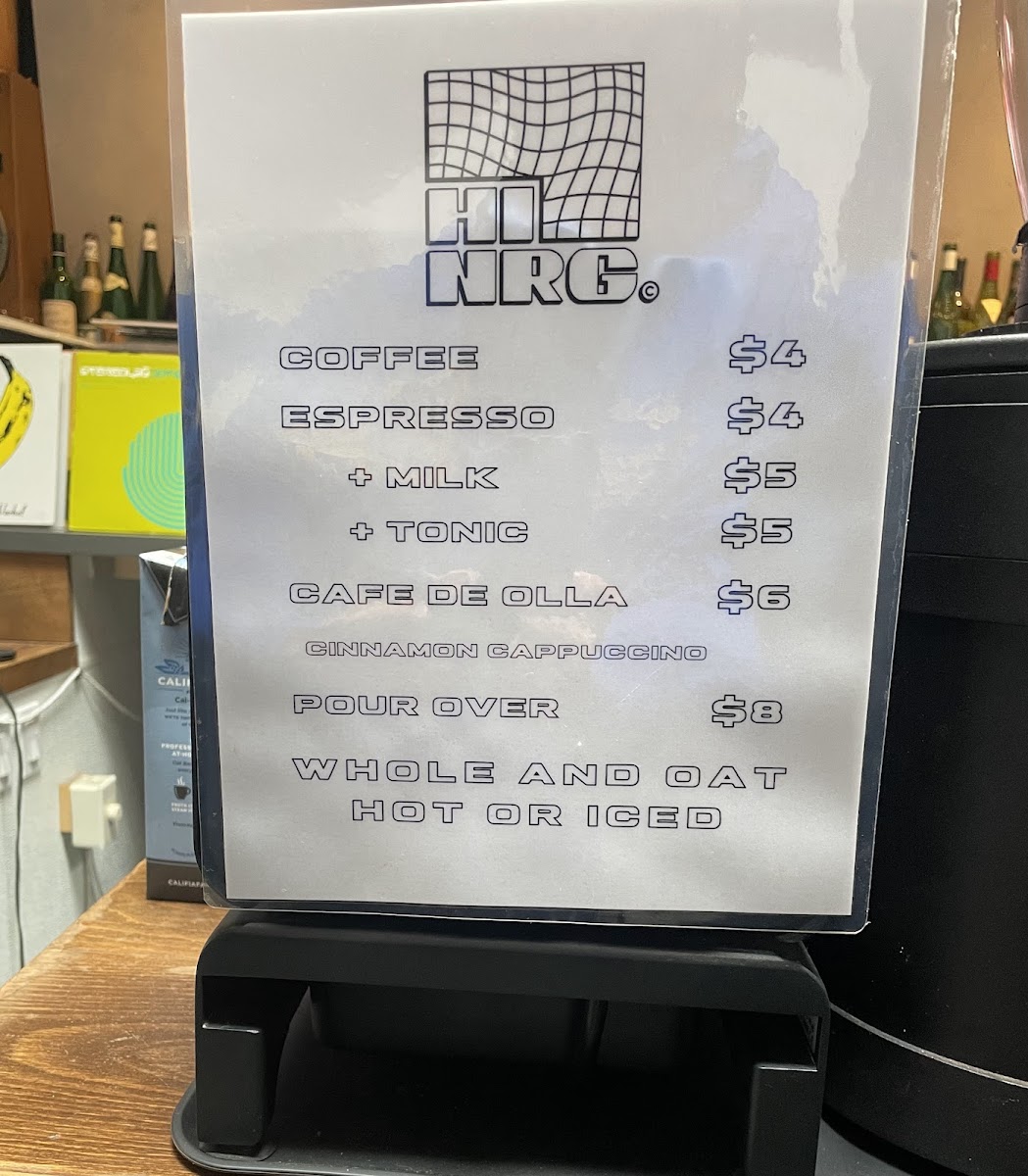 HI NRG Photo Menu 1