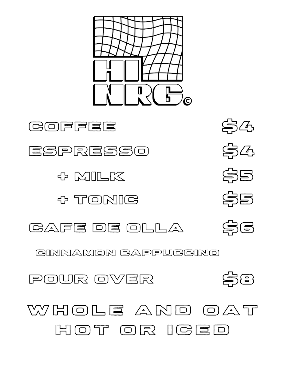 HI NRG Photo Menu 2