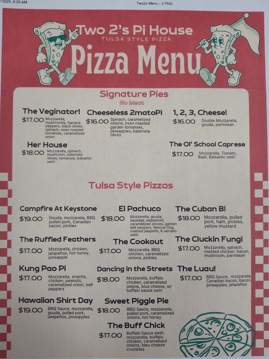 Two 2's Brick Oven Baked Pi House Photo Menu 4