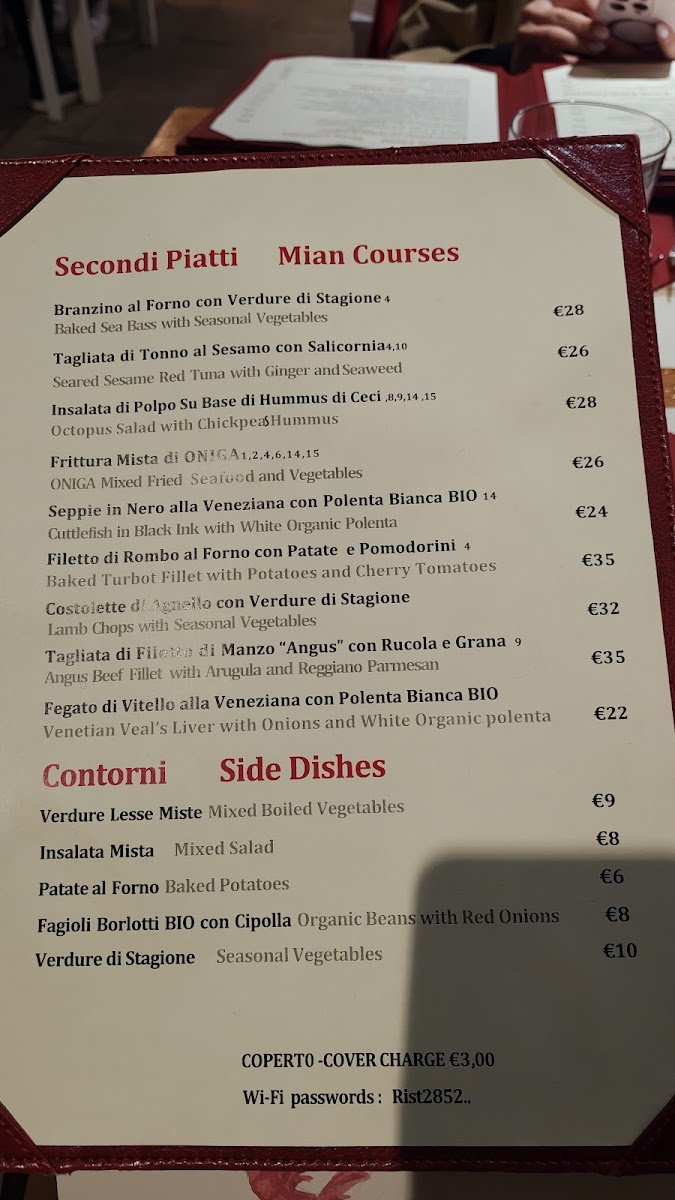 Ristorante Oniga Photo Menu 2