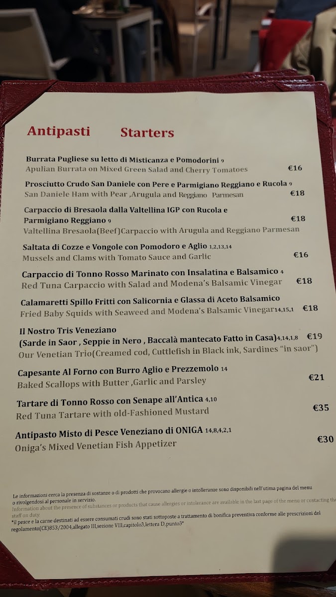 Ristorante Oniga Photo Menu 3