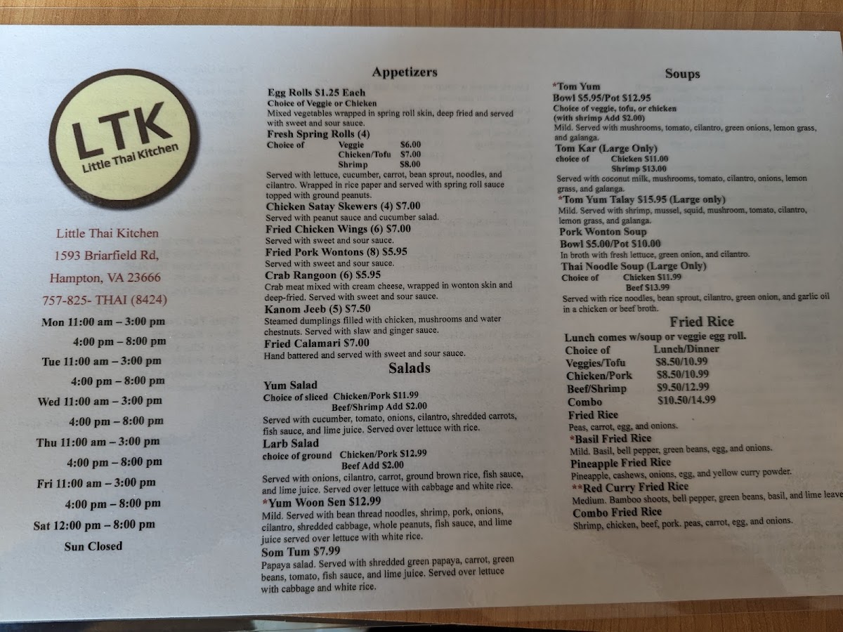 LITTLE THAI KITCHEN Photo Menu 6