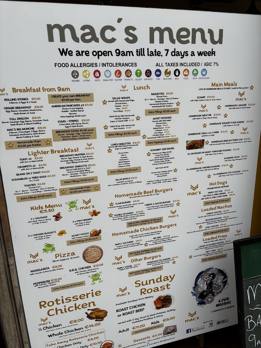 Mac's Bar and Restaurant Photo Menu 3