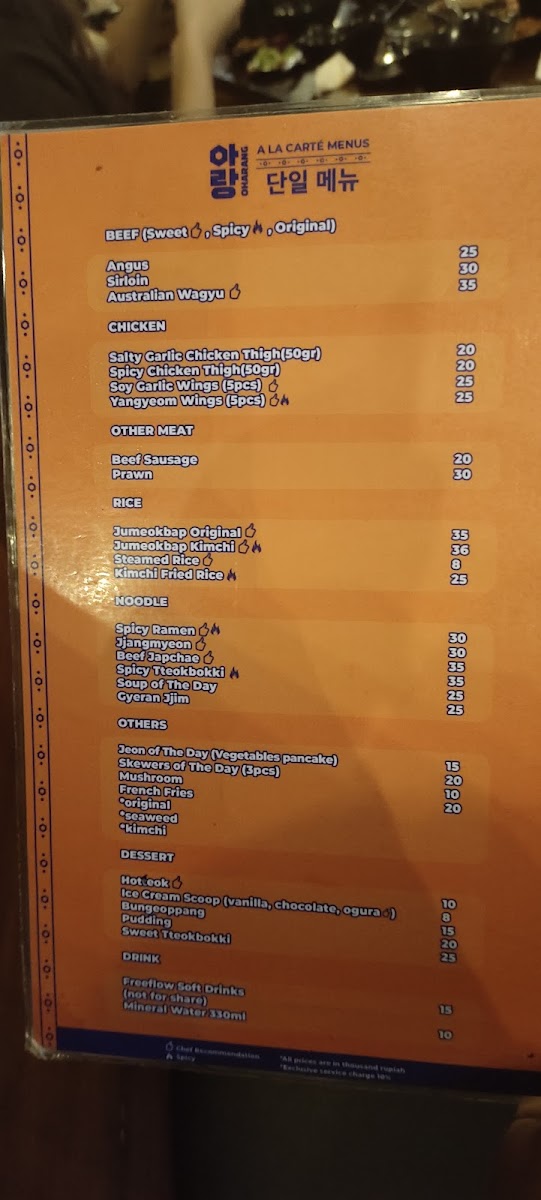 Oharang BBQ (아랑) Photo Menu 9