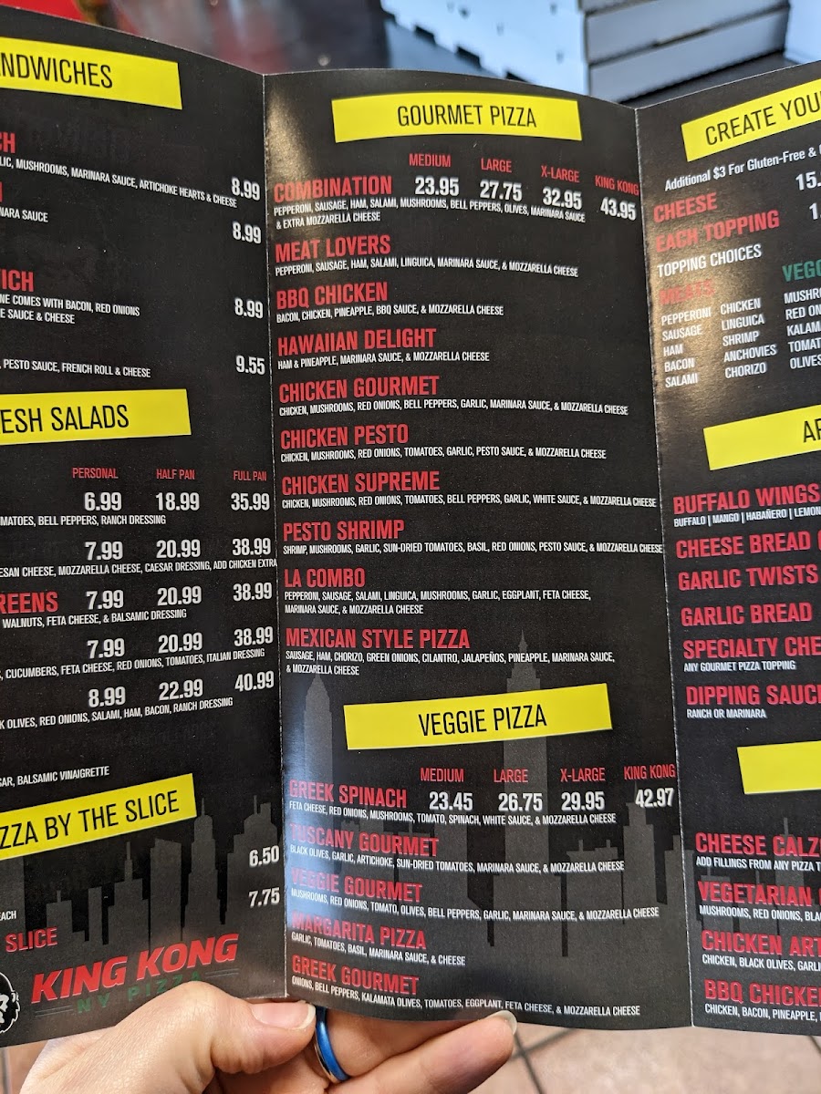King Kong NY Pizza (Willow glen) Photo Menu 2