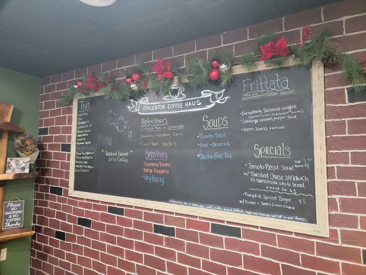 Emlenton Coffee Haus Photo Menu 1