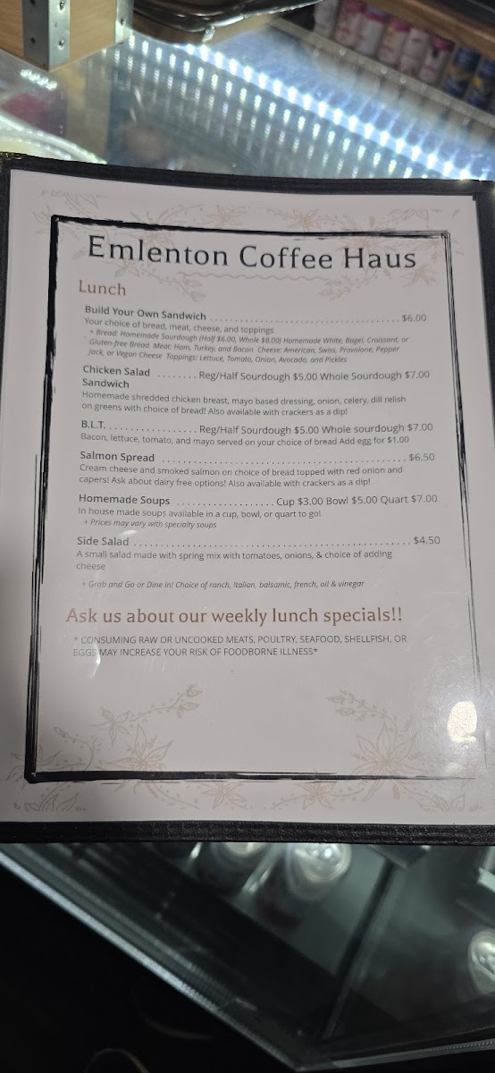 Emlenton Coffee Haus Photo Menu 4
