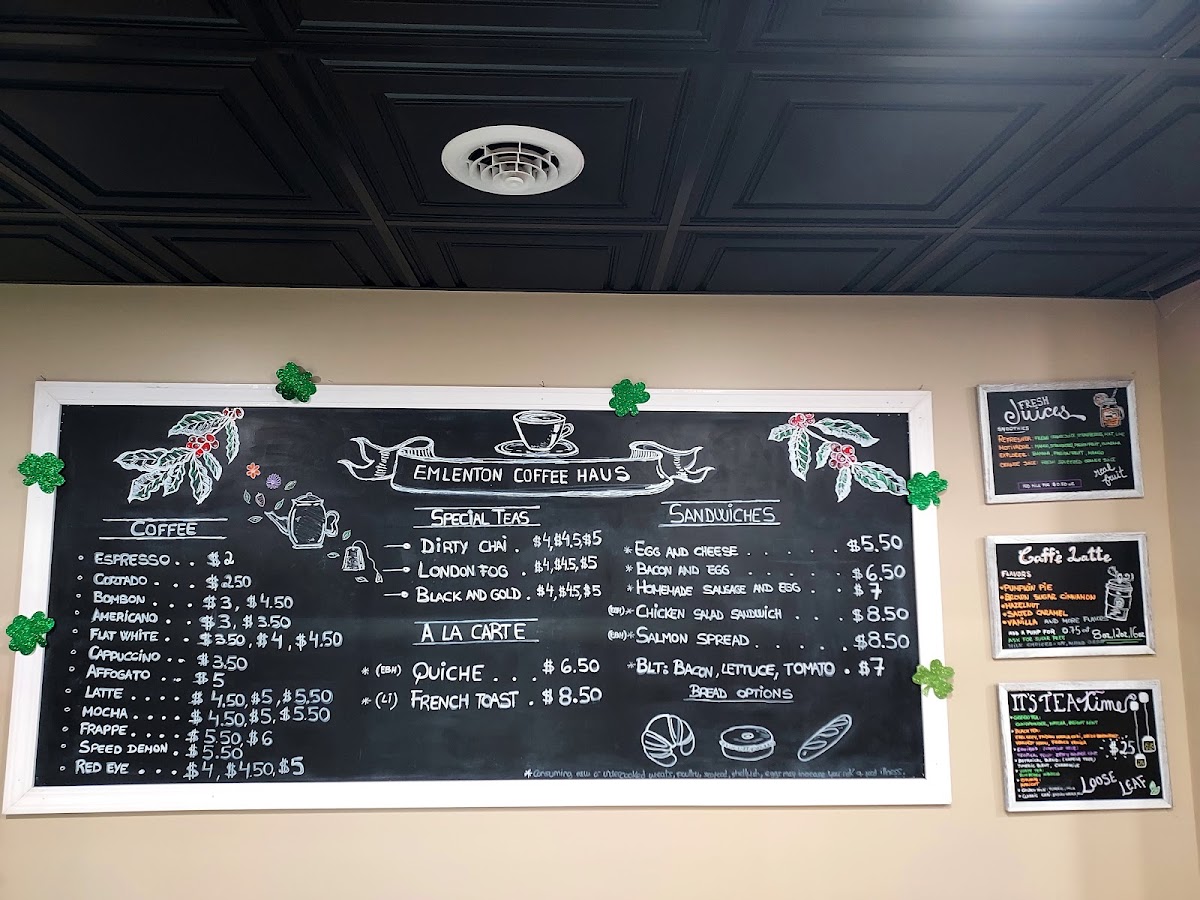 Emlenton Coffee Haus Photo Menu 5