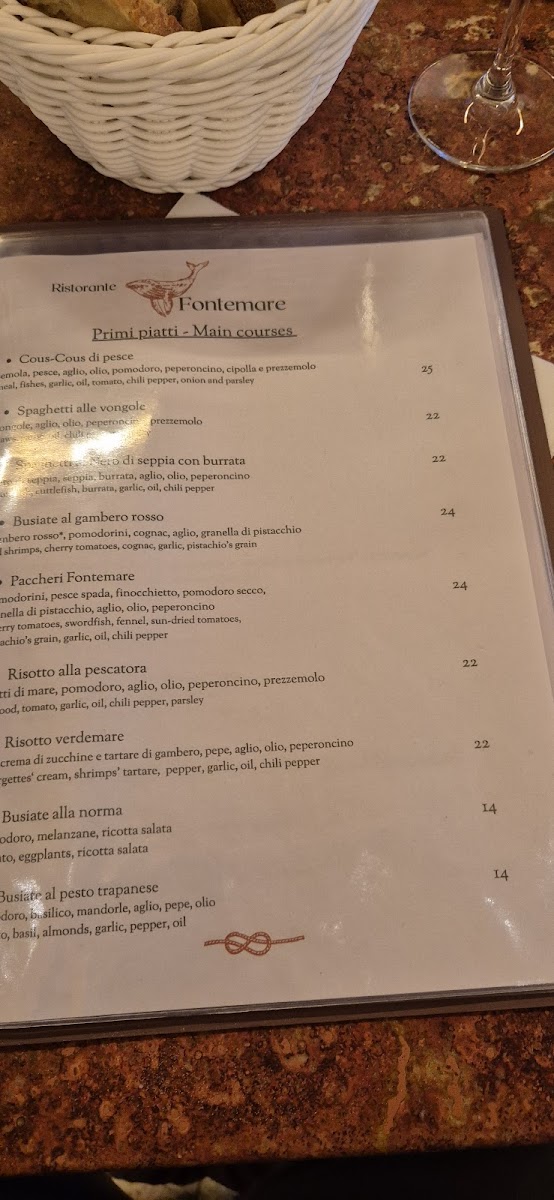 Fontemare Favignana Photo Menu 3