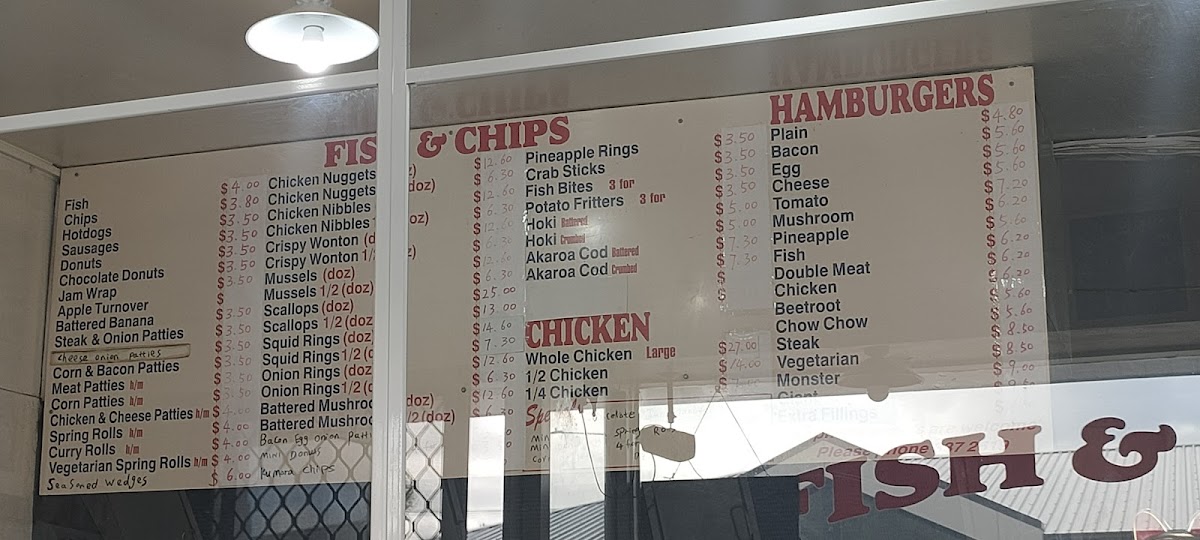 Huntsbury Seafoods Photo Menu 2