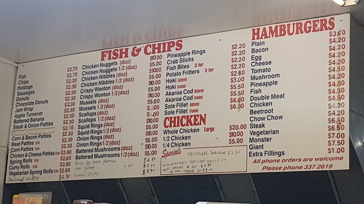 Huntsbury Seafoods Photo Menu 3