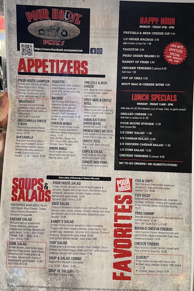 Pour House Pete's Photo Menu 2