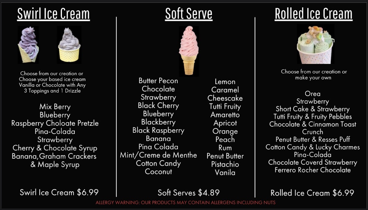Klee's Ice Cream & Dessert Photo Menu 1