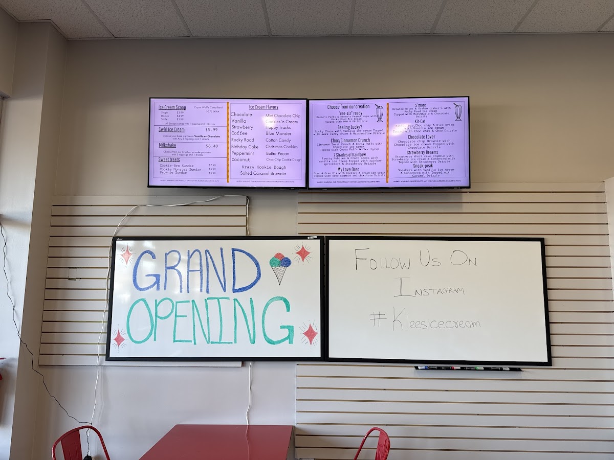 Klee's Ice Cream & Dessert Photo Menu 4