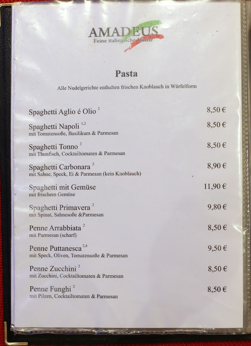 Restaurant Pizzeria Amadeus Photo Menu 10