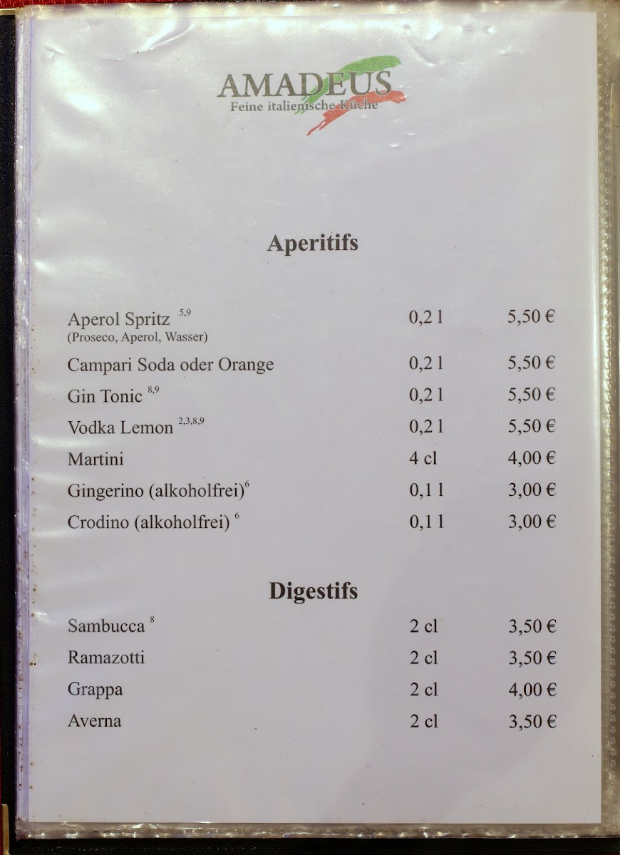Restaurant Pizzeria Amadeus Photo Menu 7