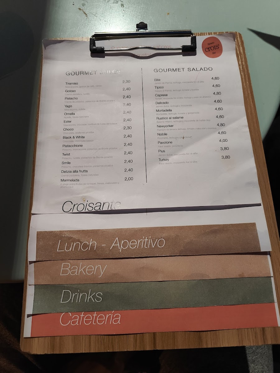 Crois Spazio Bar Photo Menu 2