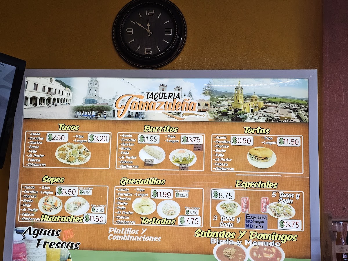 Taqueria Tamazulena Photo Menu 1