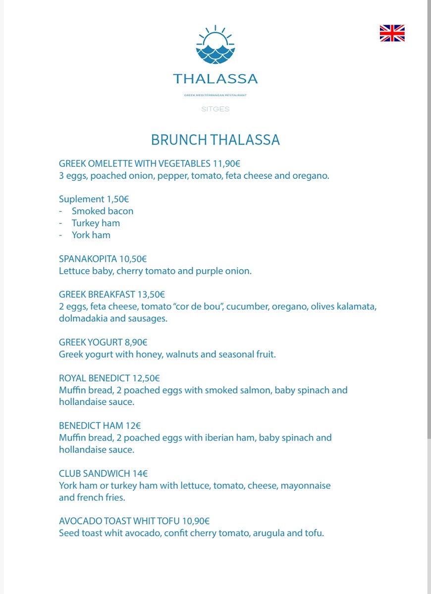 Thalassa Sitges Photo Menu 2