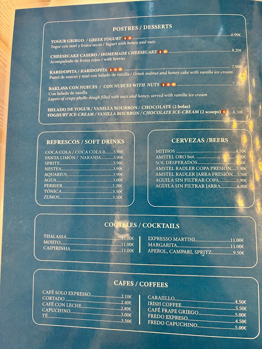 Thalassa Sitges Photo Menu 5