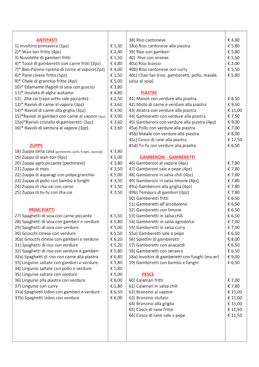 Ristorante Cinese Felice Photo Menu 2