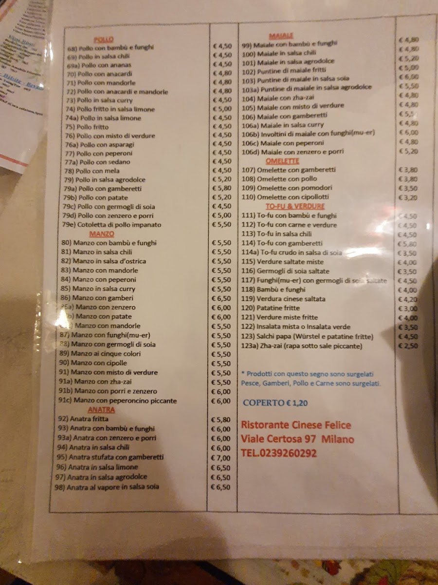 Ristorante Cinese Felice Photo Menu 5