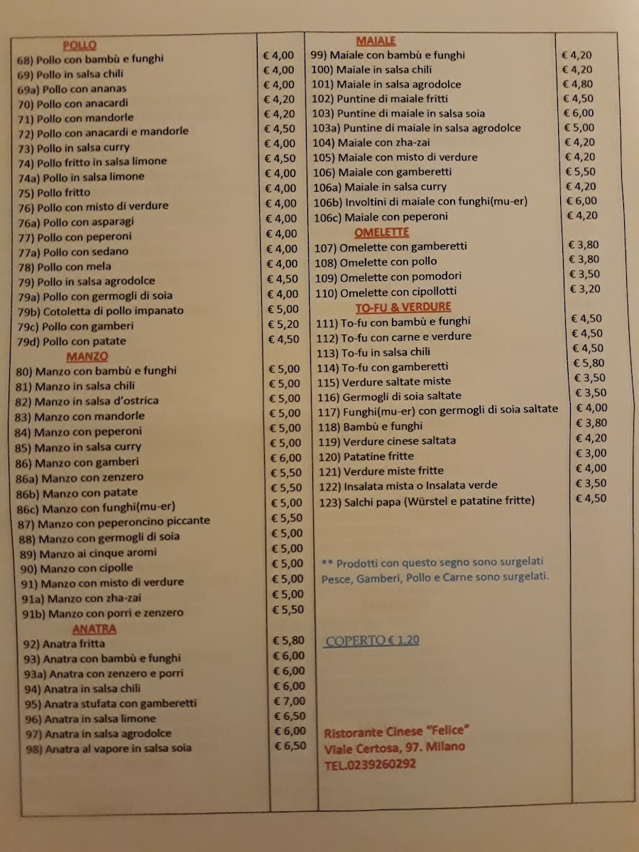 Ristorante Cinese Felice Photo Menu 7