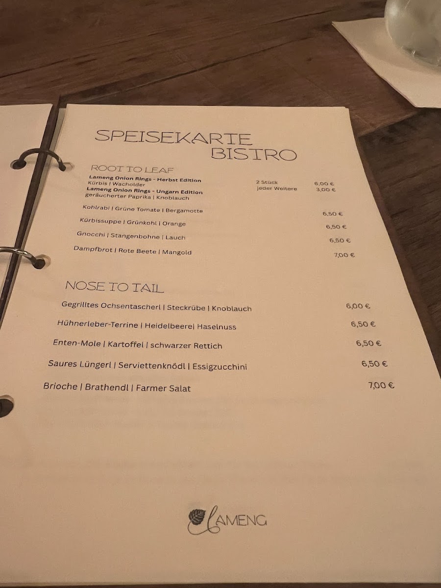 Lameng MENUE & Lameng BISTRO Photo Menu 2