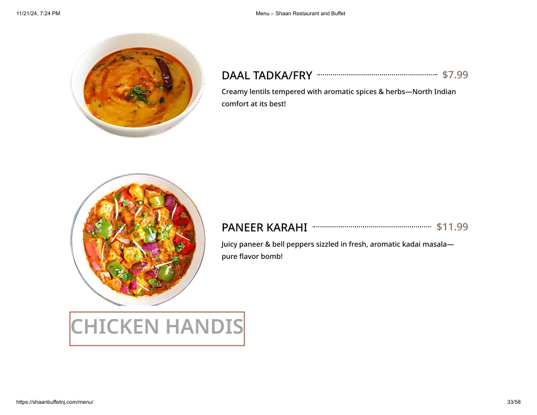 Shaan Restaurant & BUFFET Photo Menu 10