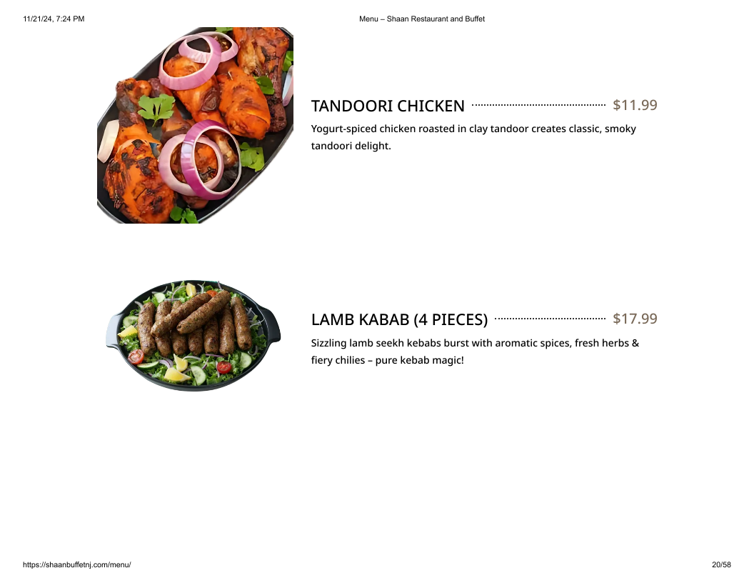 Shaan Restaurant & BUFFET Photo Menu 6