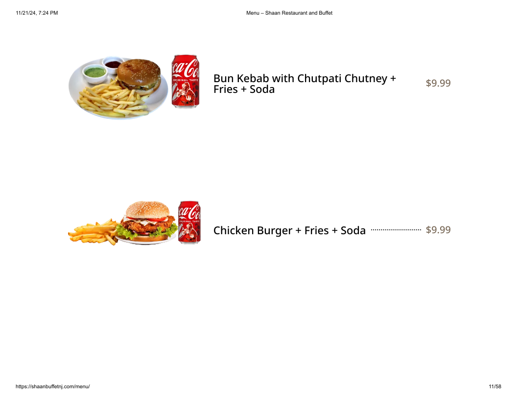 Shaan Restaurant & BUFFET Photo Menu 7